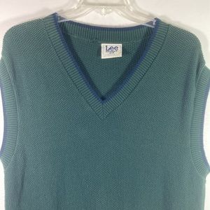 Lee Sport Vest Men Size XL Dark Green Navy Trim